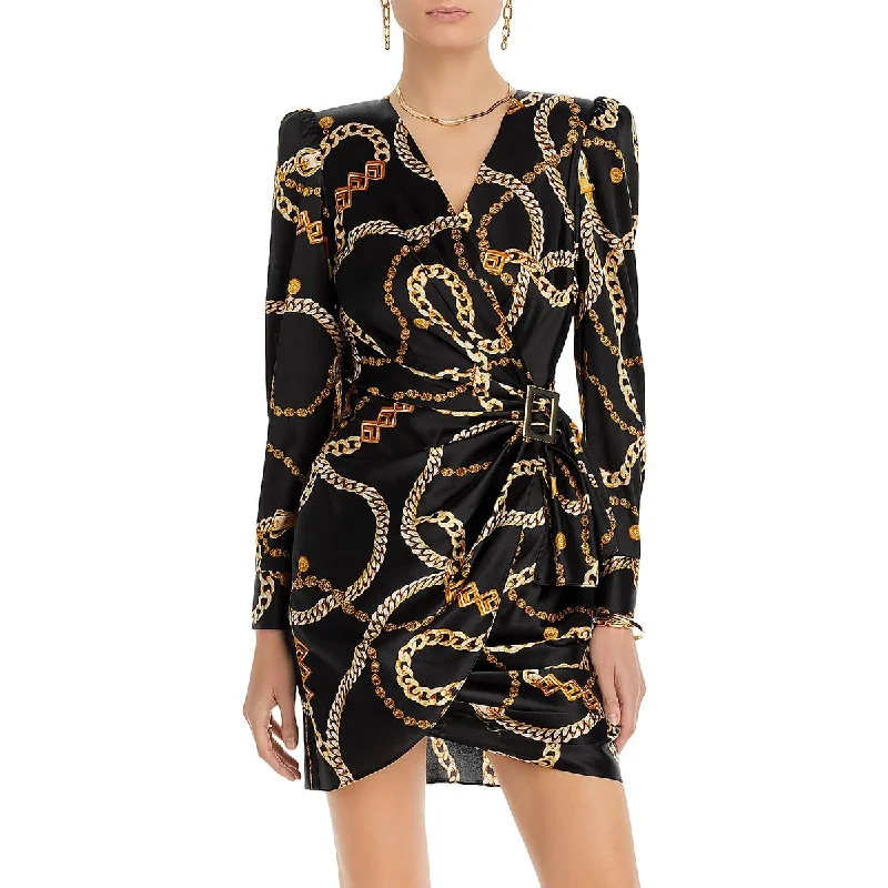 Womens Silk Wrap Wrap Dress Tunics Wedding white