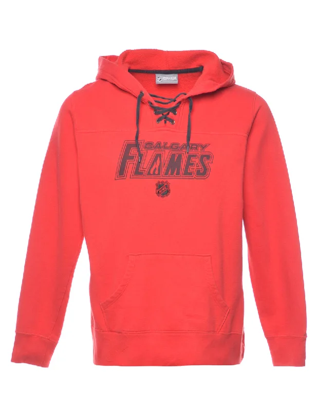 NFL Calgary Flames Printed Hoodie - M Hoodie with Applique Textured Unique
