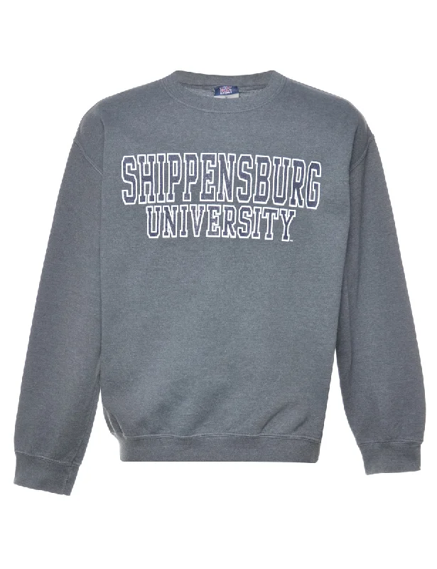 Grey Shippensburg University Printed Sweatshirt - S Hoodie with Fur Luxurious Winter