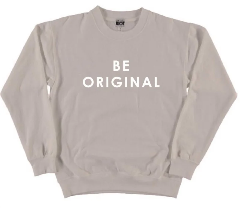 Be Original Sweatshirt in Grey Hoodie with Slit Hem Functional Movement