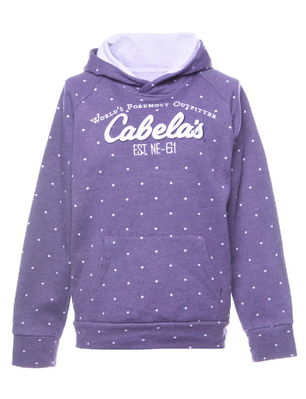 Embroidered Polka Dots Printed Hoodie - XL Hoodie with Hidden Zipper Minimalist Clean