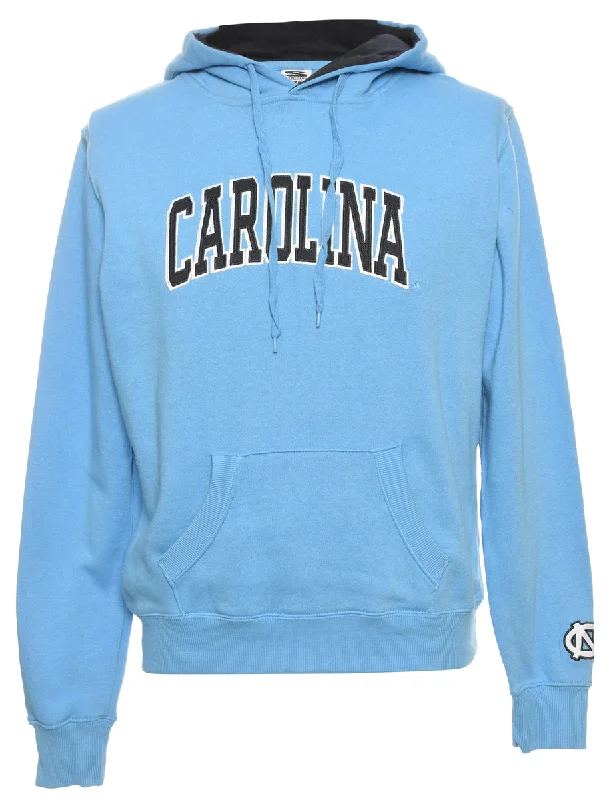 Carolina Printed Light Blue Hoodie - L Hoodie with Illustration Artistic Creative