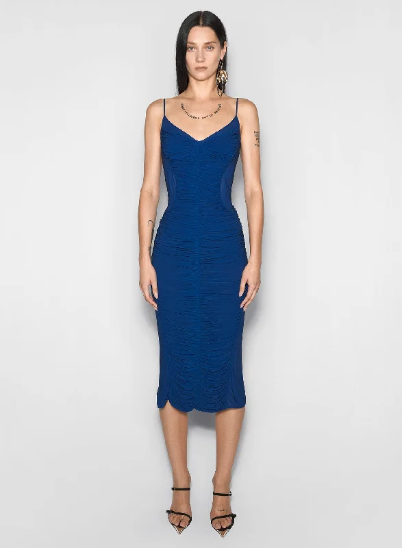 blue ruched dress Tunics Bridal satin