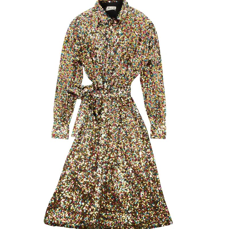Attico Sequined Chemisier Dress - Multi Tunics Bridal satin