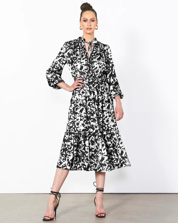 FATE+BECKER MIDNIGHT FLYER DRESS ABSTRACT BLACK/WHITE Tunics Velvet soft