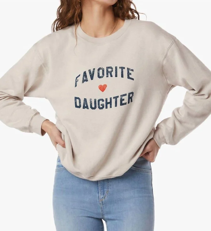 Favorite Daughter Sweatshirt in Grey Hoodie with Tie-Dye Psychedelic Retro