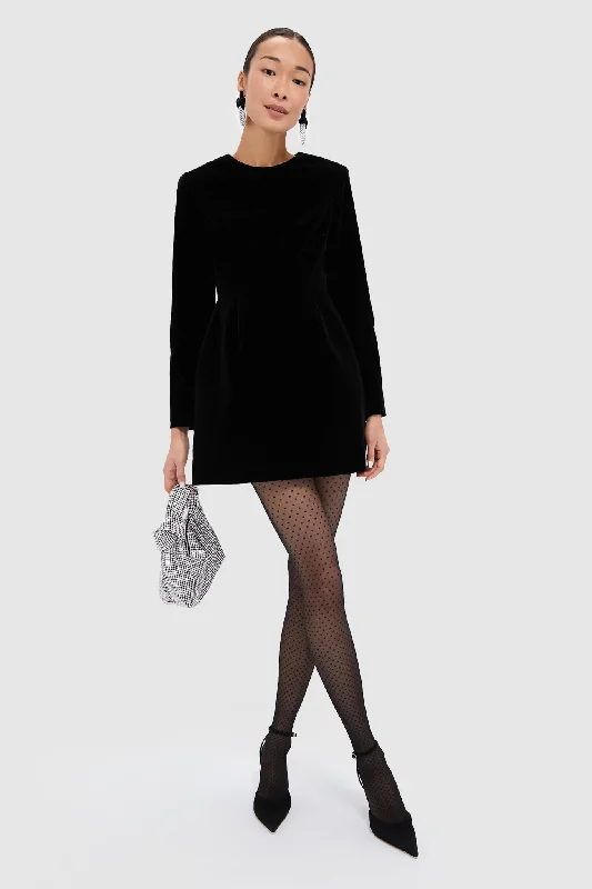 Black Velvet Haley Dress Tunics Satin smooth