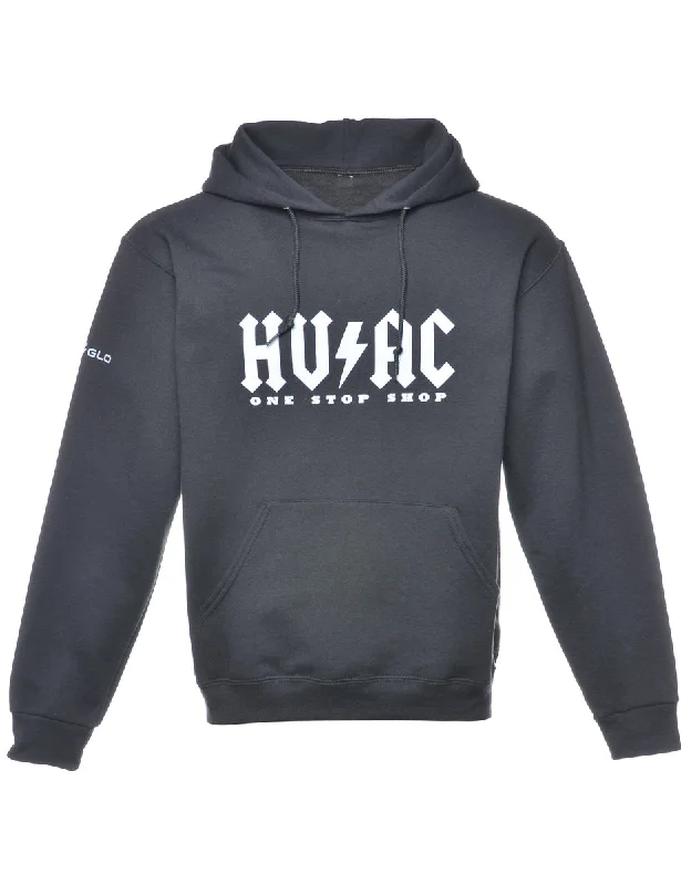 HU AC One Stop Shop Printed Hoodie - L Hoodie with Hem Embroidery Detailed Premium