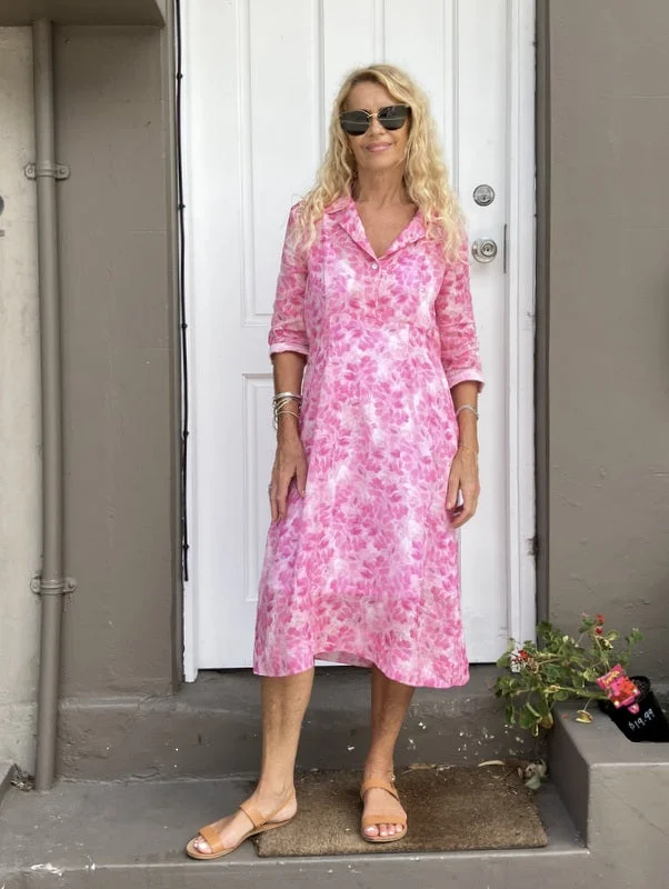 Jiva 50's Dress - Fleur Print - Ramie Bodycon Club Sequined