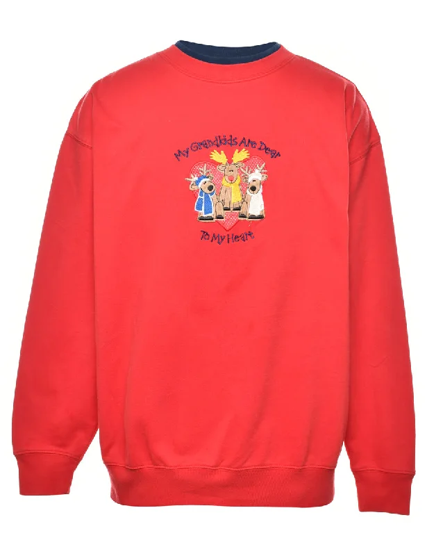 My Grandkinds Are Dear Printed Sweatshirt - L Hoodie with Emblem Brand Identity