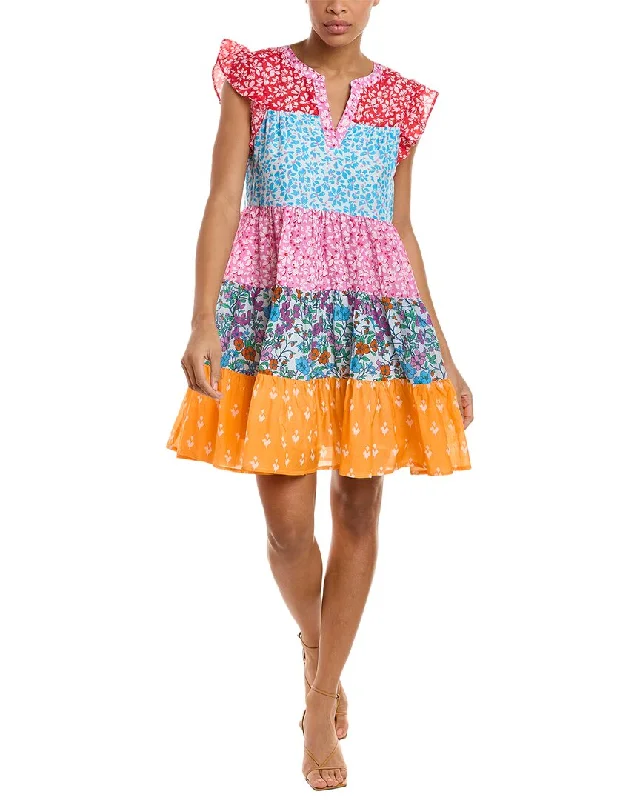 Roller Rabbit Floral Mix Pippa Silk-Blend Dress Tunics Leisure comfortable