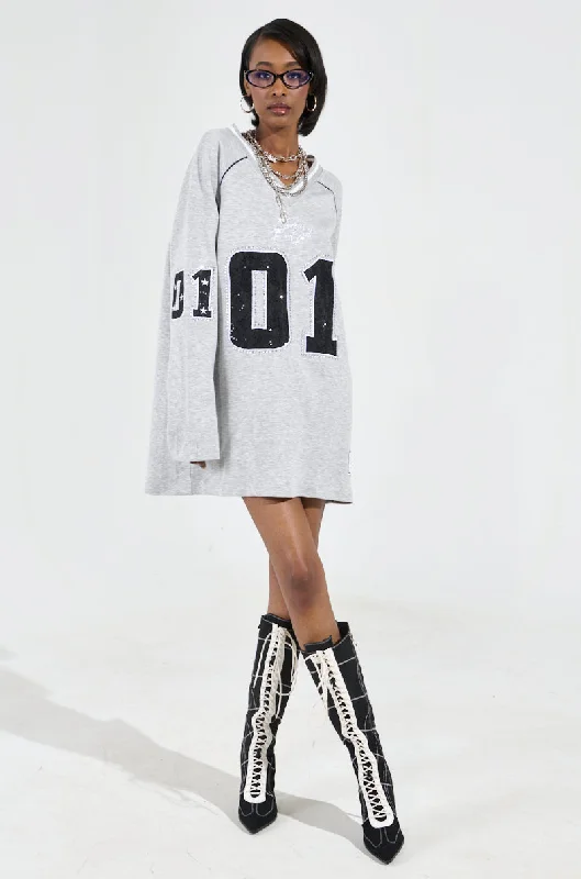 CATCH ME COURTSIDE SWEATSHIRT DRESS Hoodie with Stripes Bold Sporty