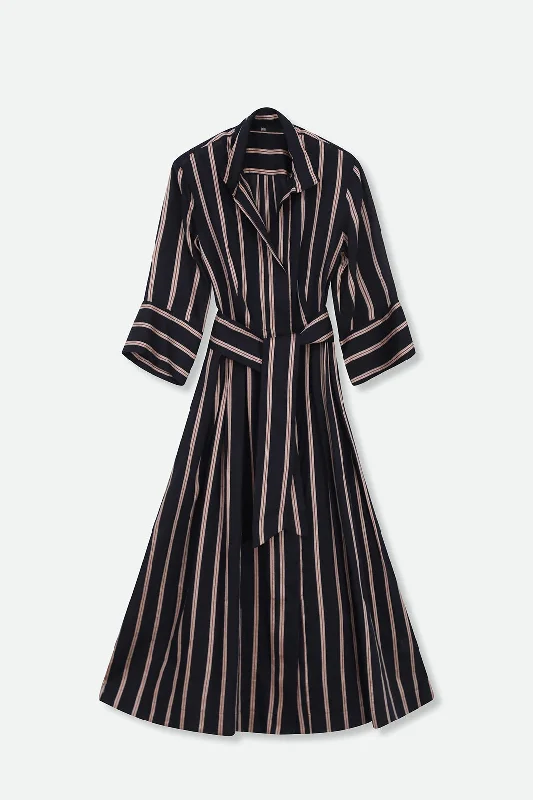 DUNE DRESS IN ITALIAN COTTON JACQUARD STRIPE Tunics Essential wardrobe