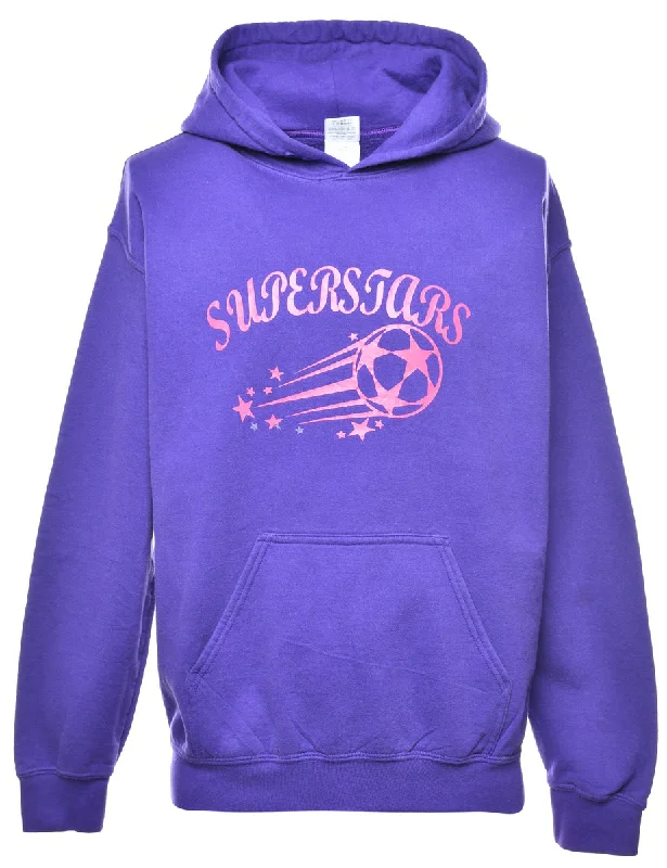 Superstars Printed Hoodie - M Hoodie with Monochrome Minimalist Simple
