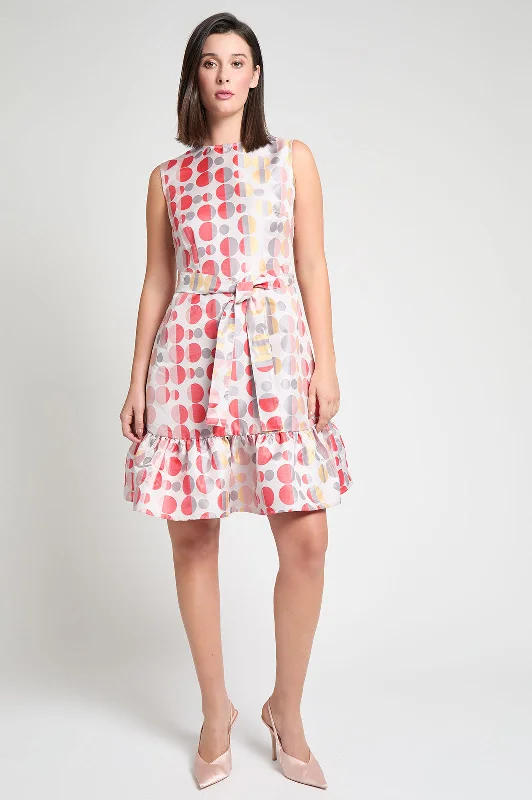 Polka Dot Woven A-Line Dress Tunics Cozy comfortable