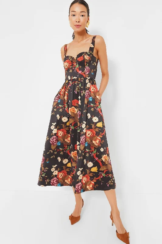 Baroque Floral Maria Dress Casual Short Summer