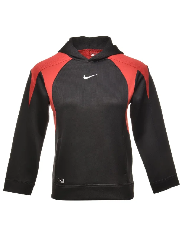 Nike Colour Block Hooded Sweatshirt - M Hoodie with Bell Sleeves Flared Feminine