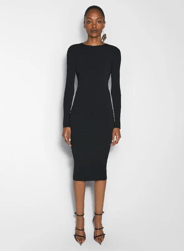 black illusion knit dress Tunics Luxurious high-end