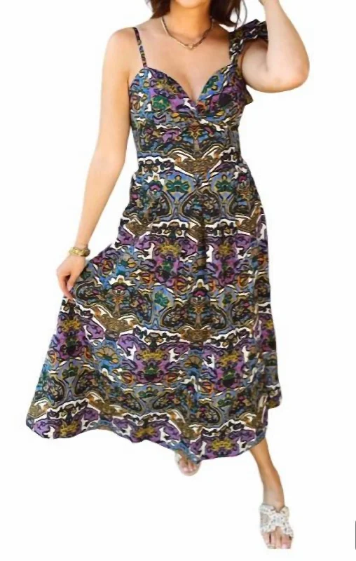 Solana Midi Dress In Mosaic Tunics Hiking breathable