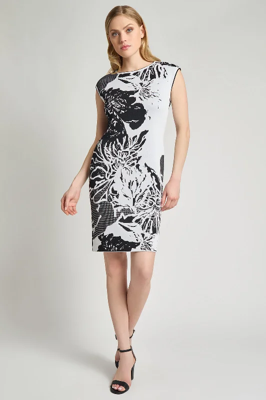 Floral Soft Knit Sheath Dress Tunics Sale discount