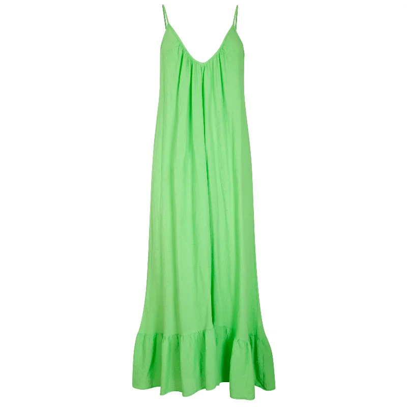 9Seed Paloma Grass Green Dress Maxi Tunics Summer linen