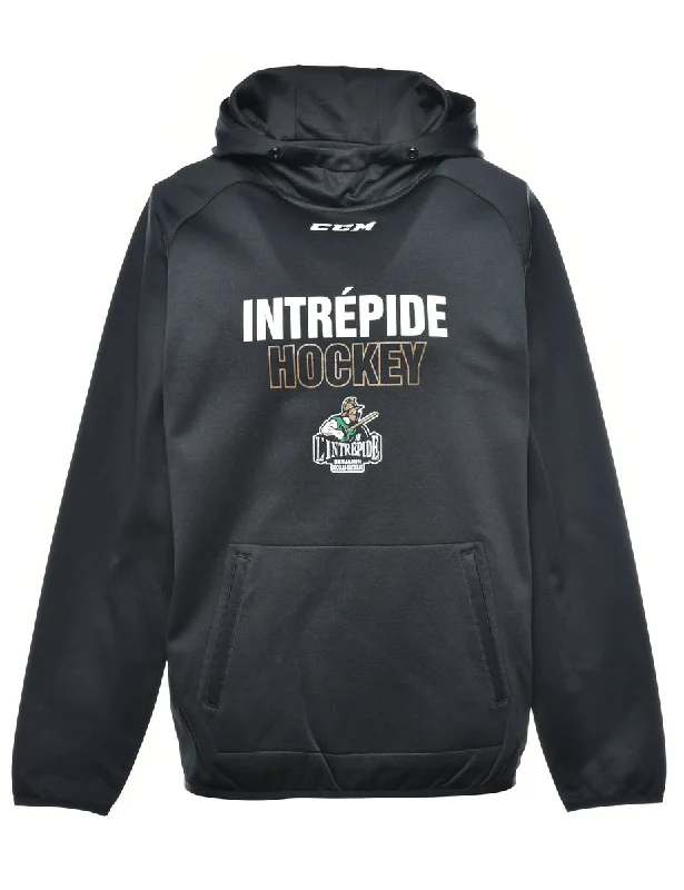 Hockey Intrepide Printed Sweatshirt - M Hoodie with Raglan Sleeves Sporty Comfortable