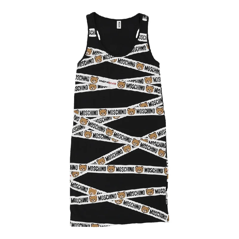 Moschino Dress - Small Black Cotton Bodycon Club Sequined