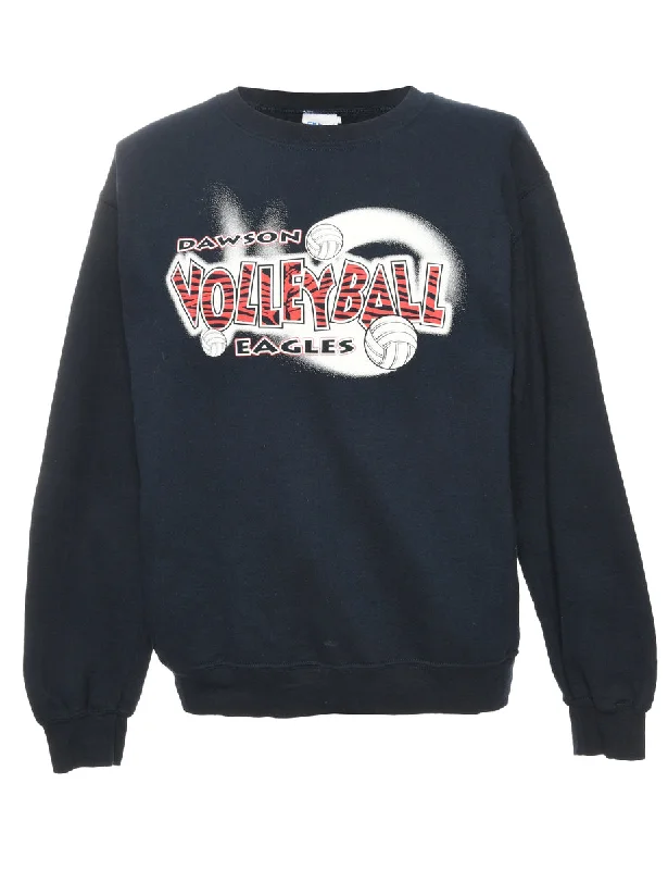 Dawson Volleyball Eagles Printed Sweatshirt - M Hoodie with Hem Drawcord Adjustable Customizable