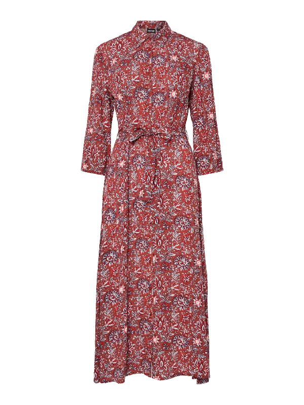 PCTREBECA Long Dress - Chili Oil Tunics Silk luxurious