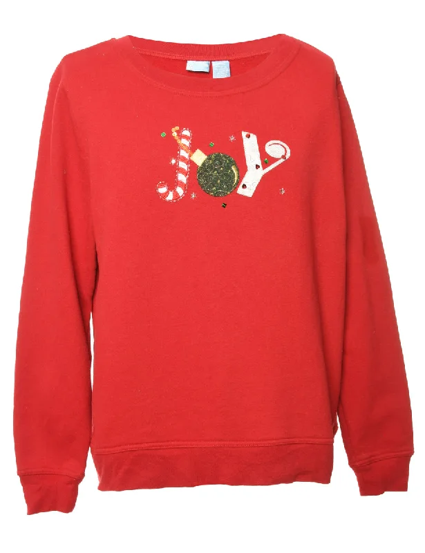 Festive Season Christmas Sweatshirt - M Hoodie with Gradient Ombre Colorful