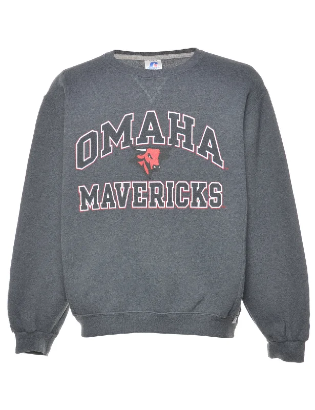Basketball Omaha Printed Hoodie - M Hoodie with Puffed Sleeves Voluminous Trendy