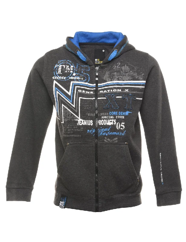 Grey Generation X Printed Hoodie - S Hoodie with Strings Custom Fit Adjustable