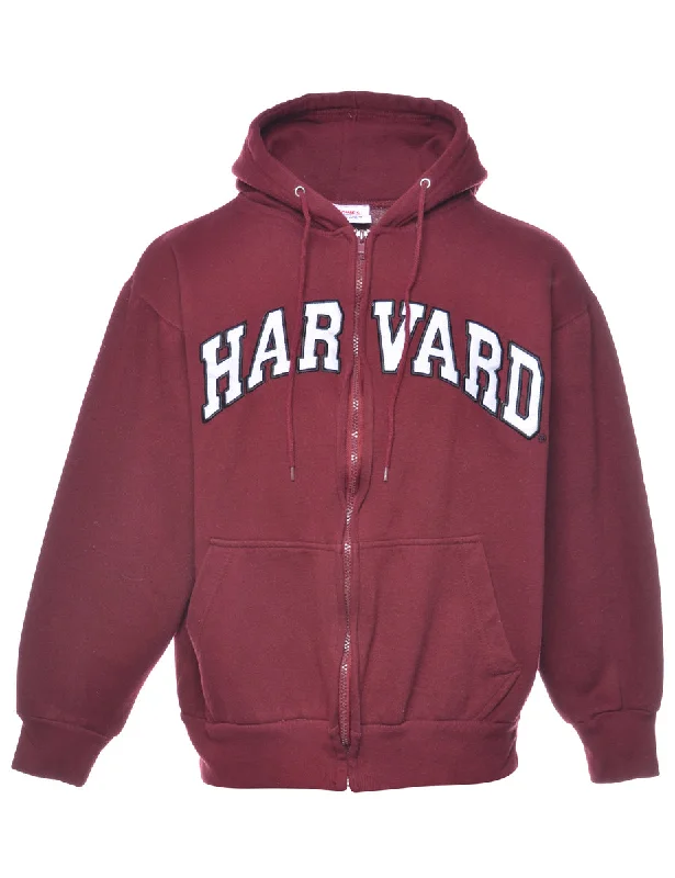 Patchwork Har Vard Printed Hoodie - S Hoodie with Set-In Sleeves Structured Classic