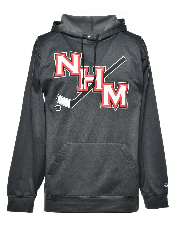 NHM Printed Hoodie - S Hoodie with Puffed Sleeves Voluminous Trendy