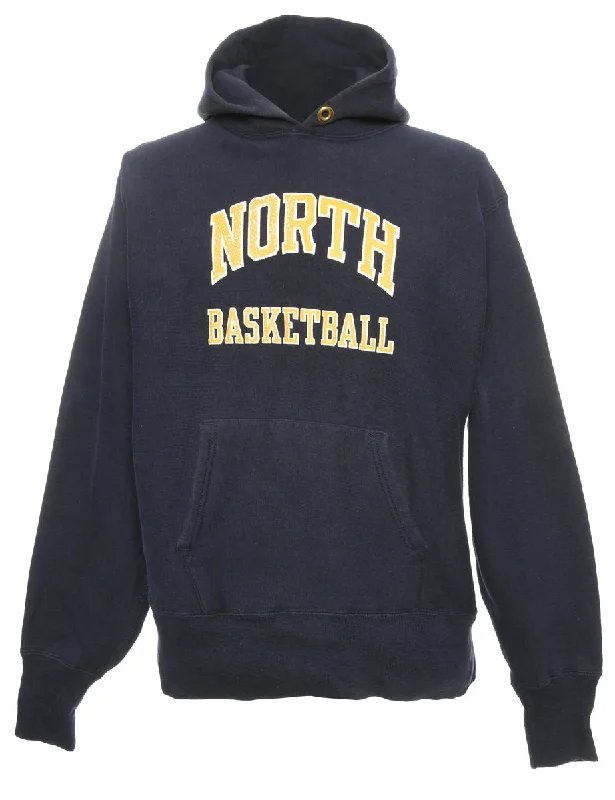 Champion Printed Hoodie - L Hoodie with Back Slit Movement Comfort