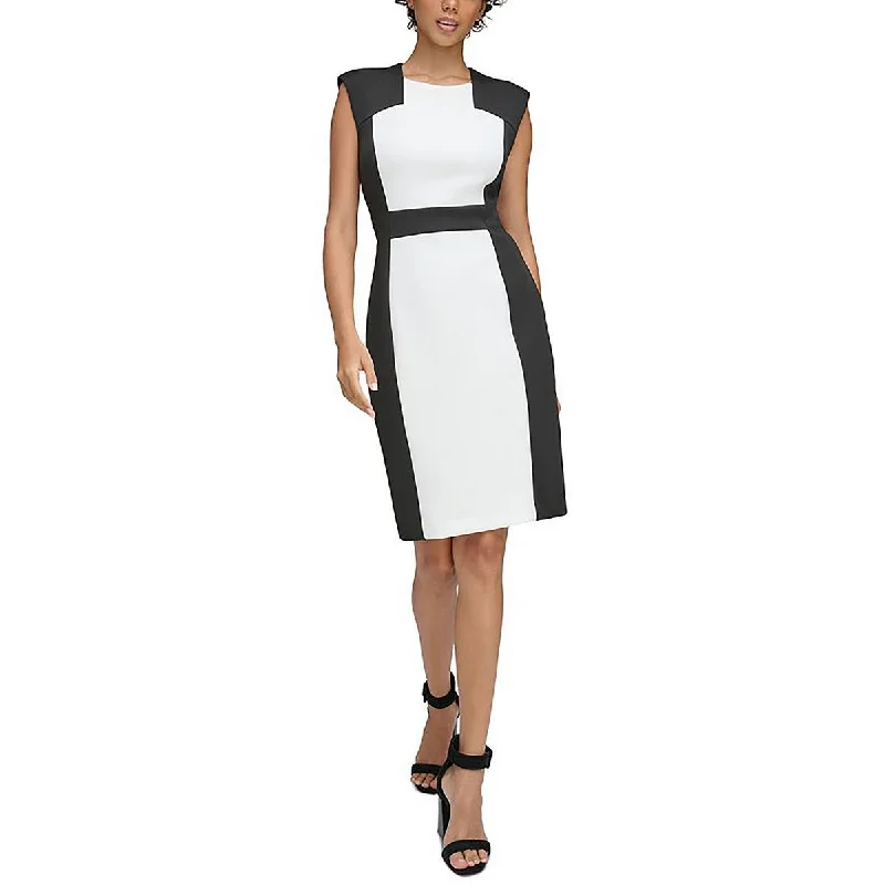 Womens Colorblock Sheath Sheath Dress Tunics Formal black