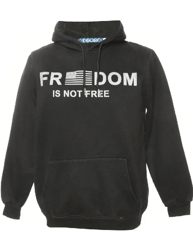 Black Printed Hoodie - M Hoodie with Mesh Breathable Sporty