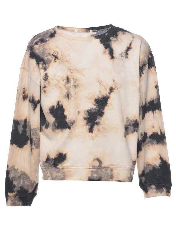 Tie-dye Sweatshirt - S Hoodie with Puffed Sleeves Voluminous Trendy