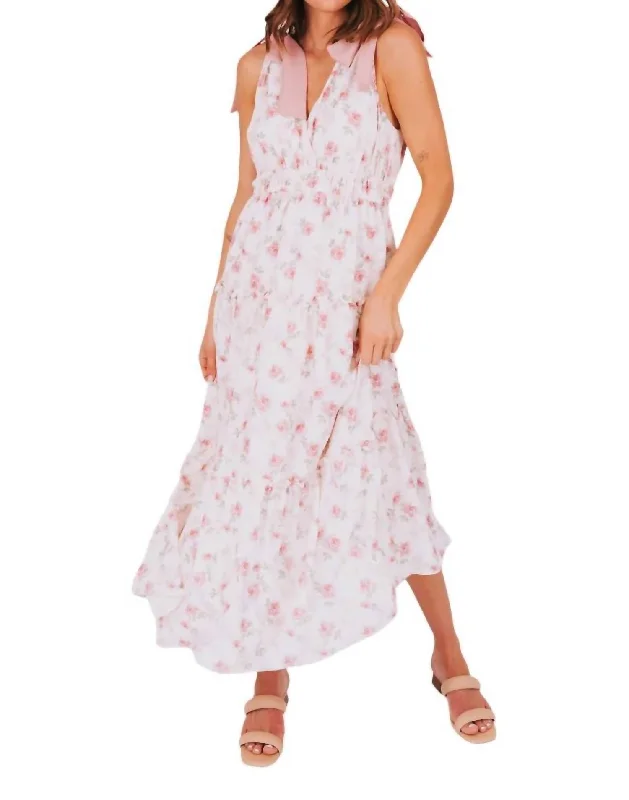 Floral Ribbon Tie Dress In Cream Tunics Business professional