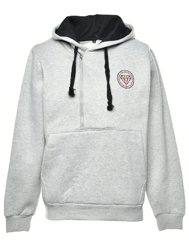 Embroidery Hoodie - M Hoodie with Zipper Versatile Modern