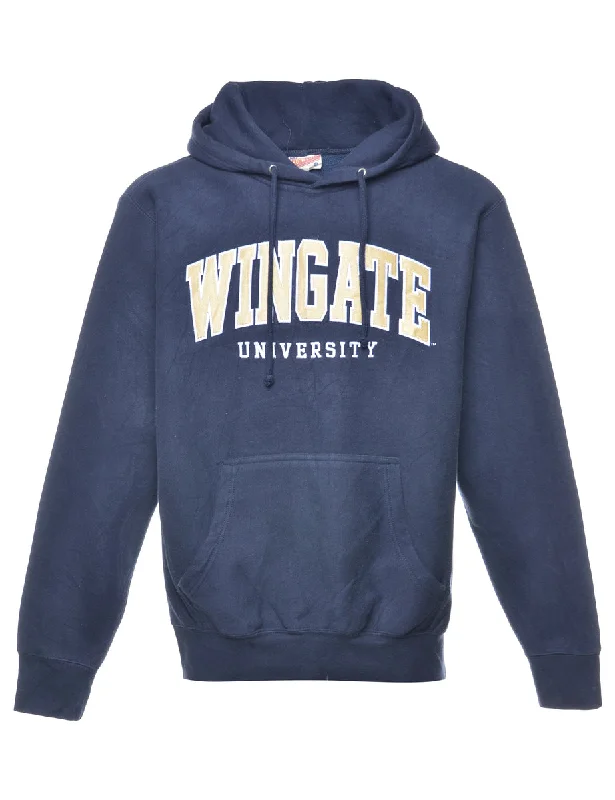 Wingate University Printed Hoodie - M Hoodie with Strings Custom Fit Adjustable