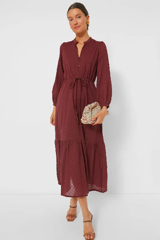 Swiss Dots Burgundy Frances Dress 3 Tunics Corduroy durable