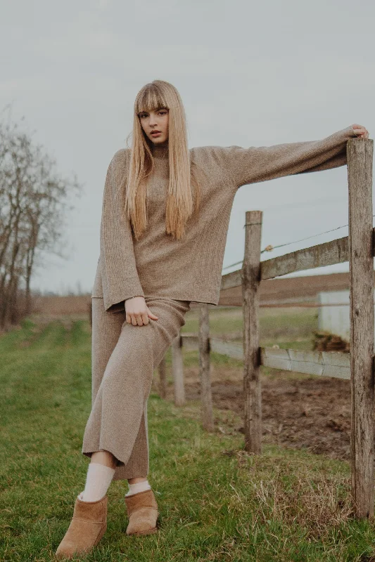 Wrap-in-Luxury Pant-Taupe High-Waist Jeans