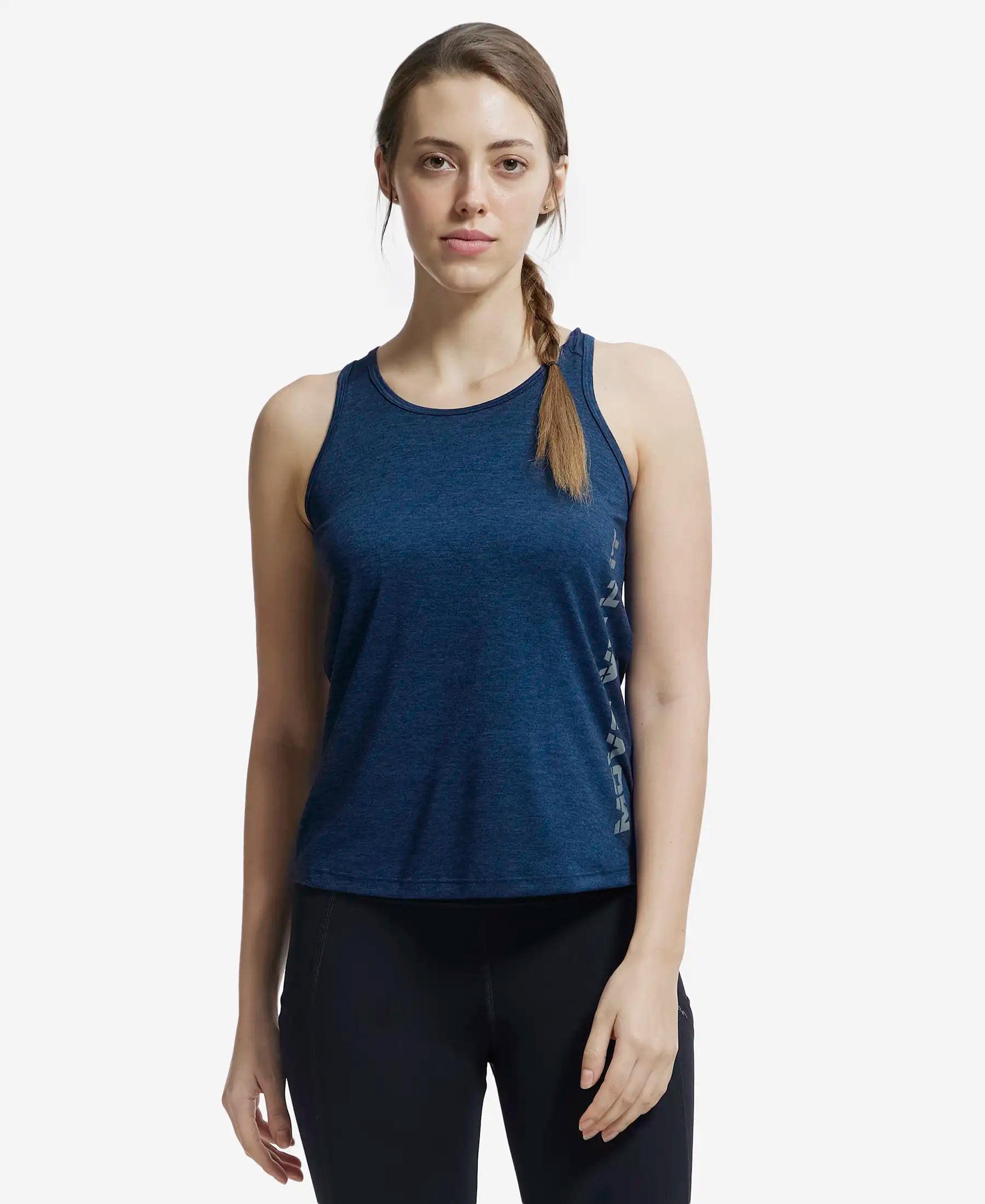 Microfiber Fabric Graphic Printed Tank Top With Breathable Mesh - Cosmic Sapphire modal blend tank