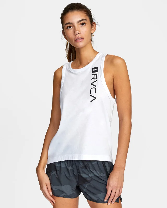 VA Muscle Workout Tank Top - White one shoulder tank
