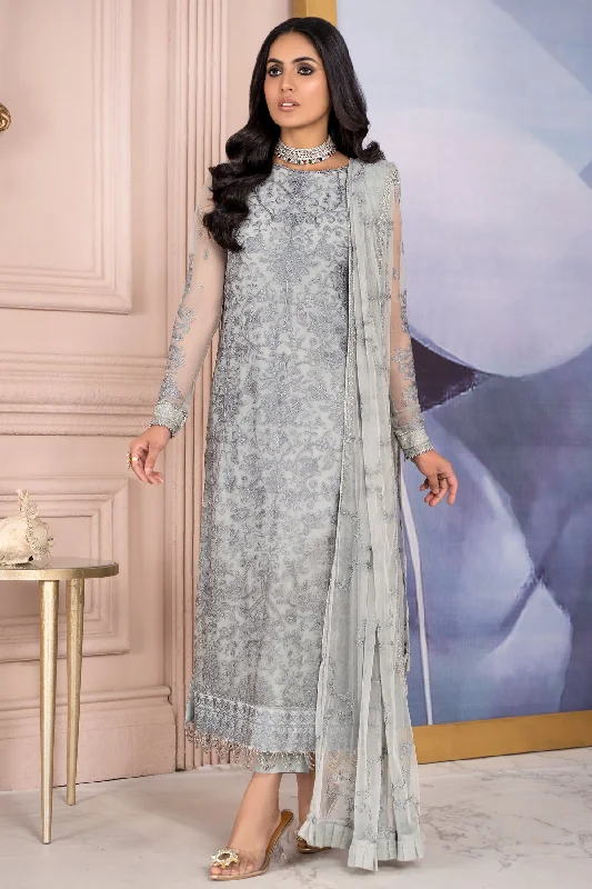 Silver Maria B Long Kameez and Capri Pakistani Embroidered Party Dress Tunics Sophisticated sleek