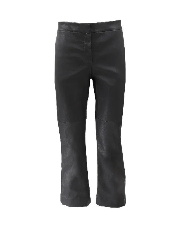 Leather Kick Flare Pant Trendy Wide-Leg Pants