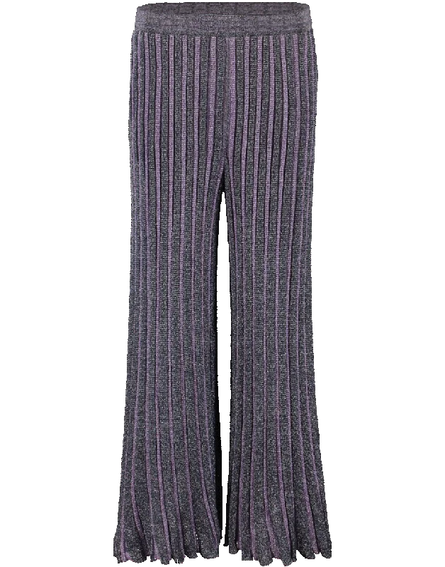 Pull-On Lamé Crop Pant Modern Stretch Trousers