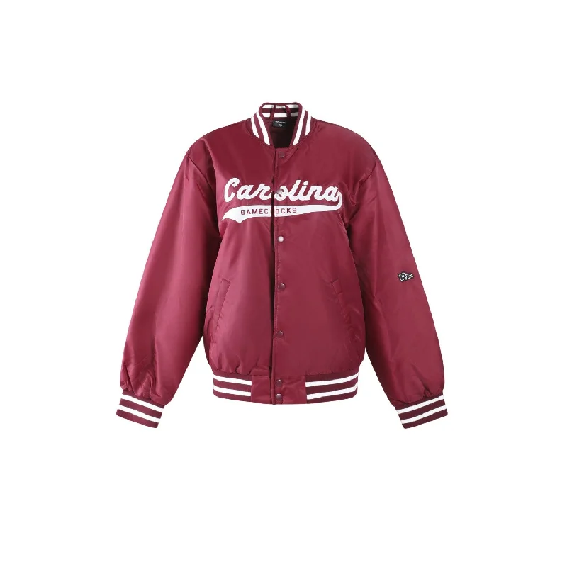 SOUTH CAROLINA GAMECOCKS GARNET LADIES VARSITY JACKET Herringbone Jacket Checkered Jacket Solid Jacket