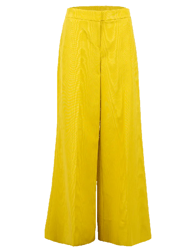 Wide Leg Moire Pant Sleek Black Pants